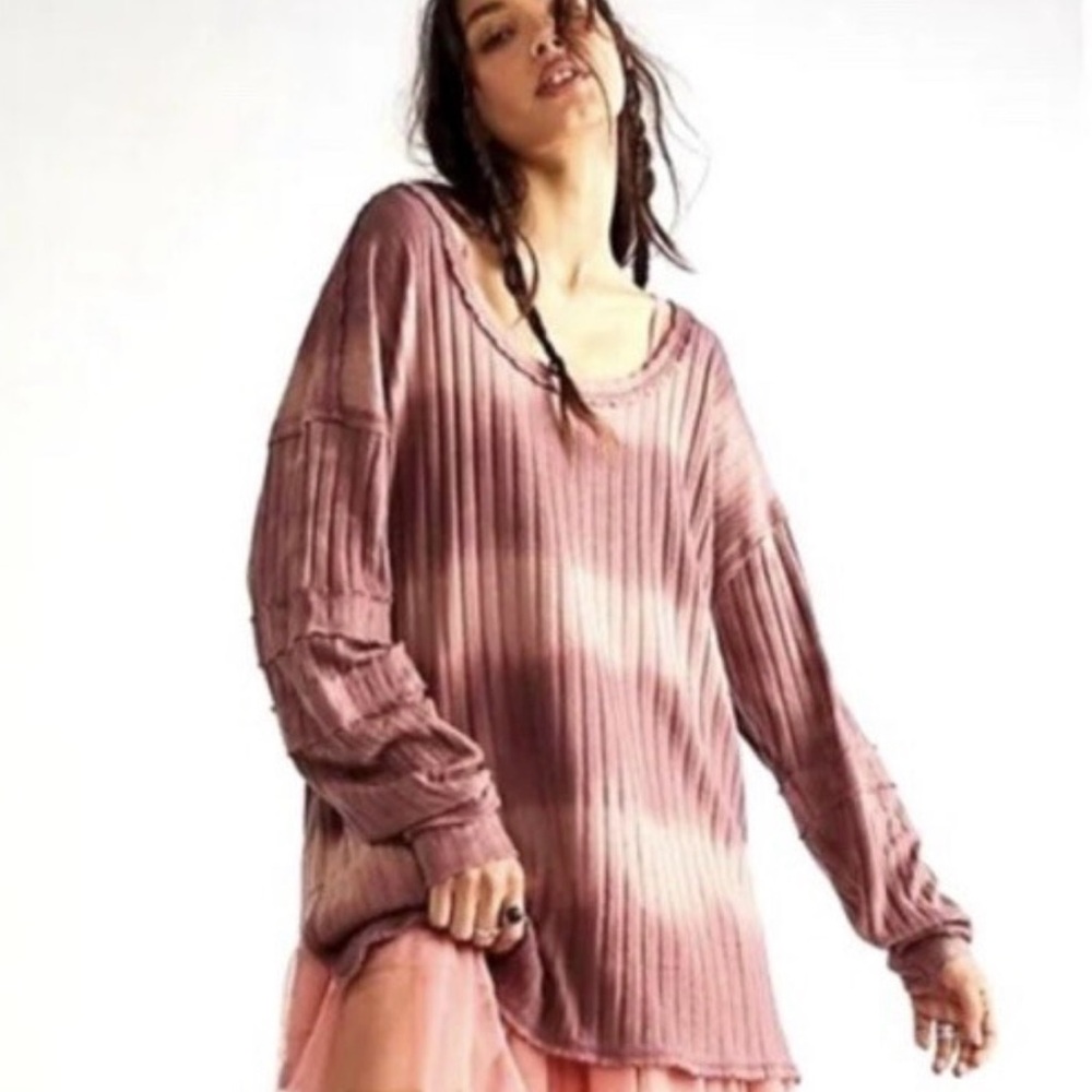 We The Free Textured Knit Top in Mauve